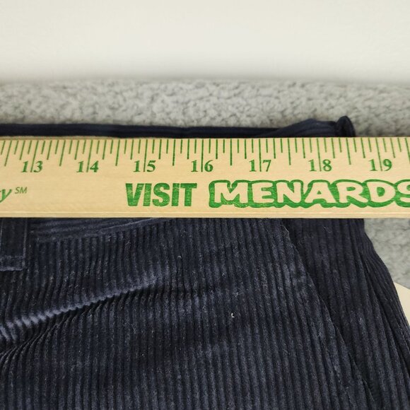VTG Deadstock Corduroy Pants Size 38 Long Unfinished Pleated Wide Wale Navy Blue - Picture 3 of 9